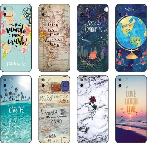 Black tpu Case For OPPO Realme C11 Case For Realme C 11 RealmeC11 Back RMX2185 Bumper Summer Travel Pack your Bags Lets Go Clear