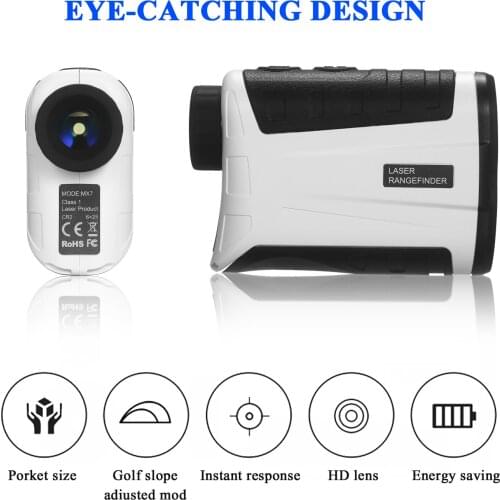 Golf Rangefinder Distance Finder with Slope Flag-Lock with with Vibration Distance Angle Measurement 6X Magnification