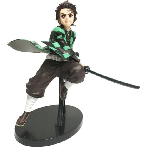 Anime Demon Slayer Kamado Tanjirou PVC Action Figure Collectible Model Kids Toys Doll 15cm