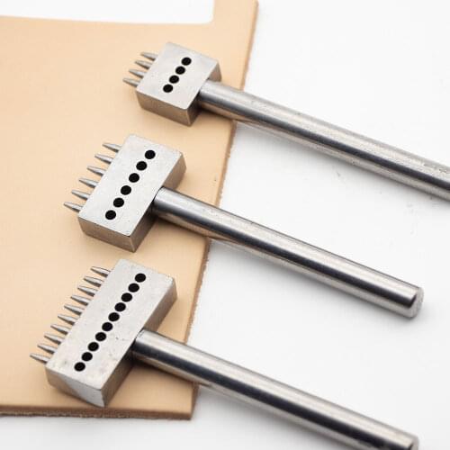 Round Row Punch stitched leather tools punching porous spacing 4mm 5mm 2/4/6/10 tooth row circular cut hole cuts punch