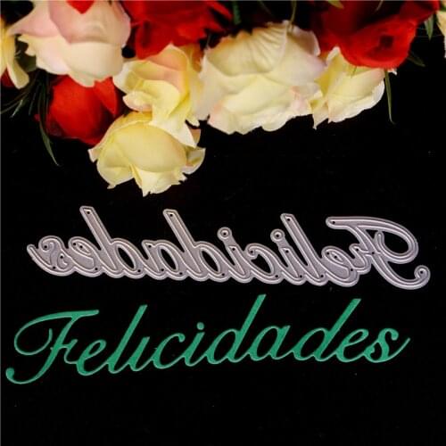 Spanish congratulate text Metal Cutting Dies for Diy Scrapbooking Die Cut Paper Card Making Craft Photo
