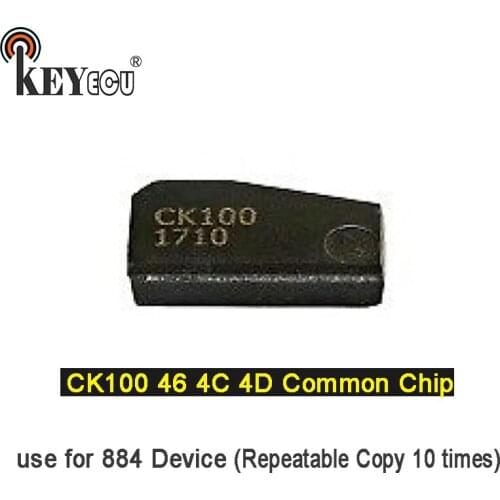 KEYECU 1x/ 2x CK100 46 4C 4D Common Chip Transponder key Car Remote Key Chip use for 884 Device (Repeatable Copy 10 times)