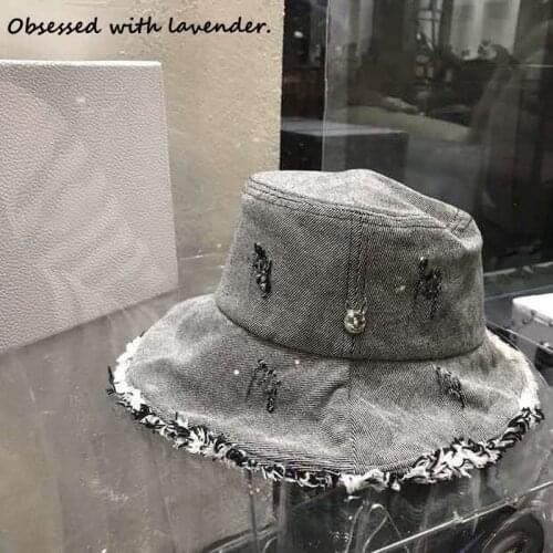 Korean version of wash jeans fisherman hat Joker personality large brim retro sun folding sunscreen basin hat for men and women