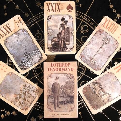 Lothrop Lenormand Coloured Divination Card Game Board Game Poker Size Retro Style old style lenormand