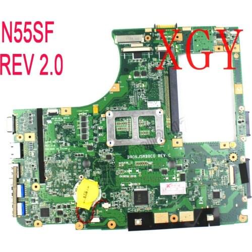 N55SF Motherboard REV2.0 For ASUS N55S N55SL Laptop motherboard N55SF Mainboard 100% test ok