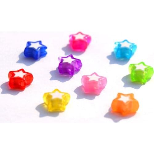 Approx 200Pcs 9MM Candy Color Cute Star Acrylic Beads For DIY Making Necklace Bracelet Loose Beads Jewelry Finding Accessoriess