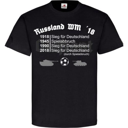2019 Summer Brand Clothing Russland WM 18 Ostfront Footballer Deutschland Sieg Spielabbruch Meister Novelty T Shirt