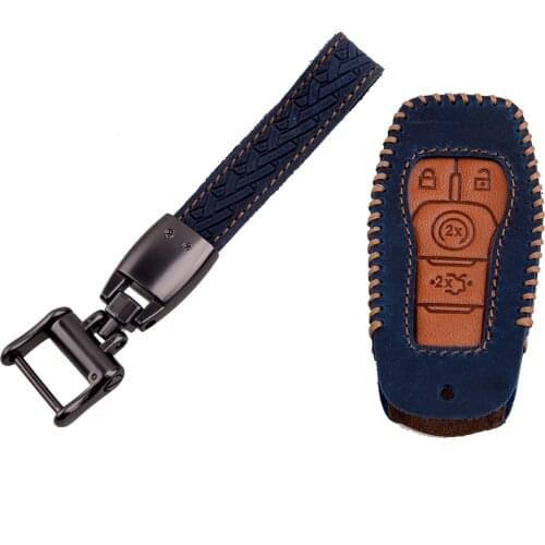 New Leather Car Remote Key Case Cover Fob Bag Fit For Ford Fusion Explorer Mustang Edge F-150 Mondeo Lincoln MKZ MKC MKX