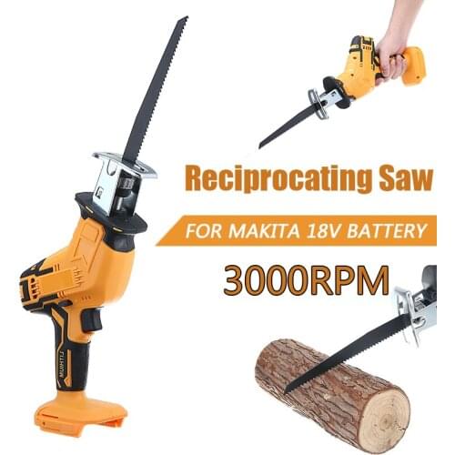 18V Cordless Reciprocating Saw Metal Cutting Woodworking Cutters Jig Saw With 4 Saw Blades Portable Household Multi Power Tool