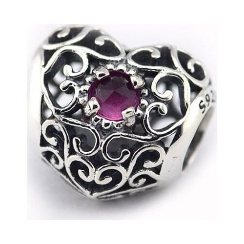 Fits Western Charms Bracelets 925 Sterling Silver July To Commemorate Signature Pink Crystal Silver Charms Beads For Choker