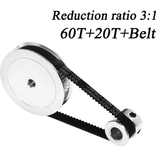 GKTOOLS Timing Belt Pulley GT2 60 teeth 20 teeth Reduction 3:1/1:3 3D printer accessories belt width 6mm Bore 5/10mm