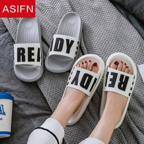 ASIFN Beach Flip Flops Women Men Platform Slippers Non-slip Bathroom Classic Slides Soft Bottom Home Fashion Summer Ladies Shoes
