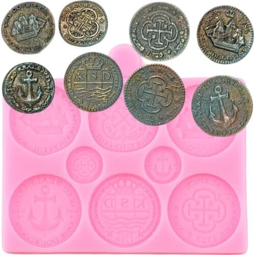Coin Silicone Mold Cake Border Fondant Molds Cake Decorating Tools Chocolate Gumpaste Moulds Polymer Clay Candy Mould