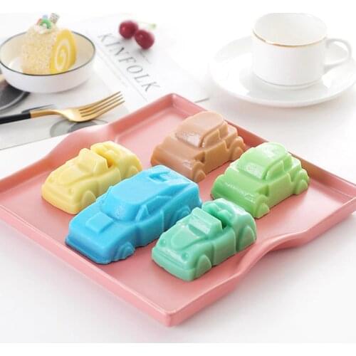 DIY Silicone Soap Mold 6-Cavity Car Shape Handmade Resin Mould