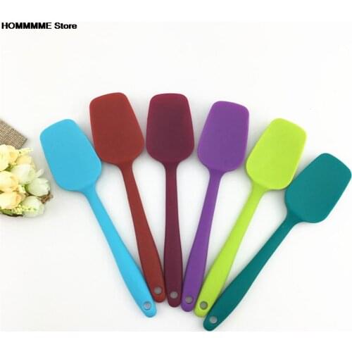 Silicone Spatula Baking Rubber Scraper Practical Cake Cream Butter Spatula Mixing Batter Scraper Brush Kitchen Tool Color Random