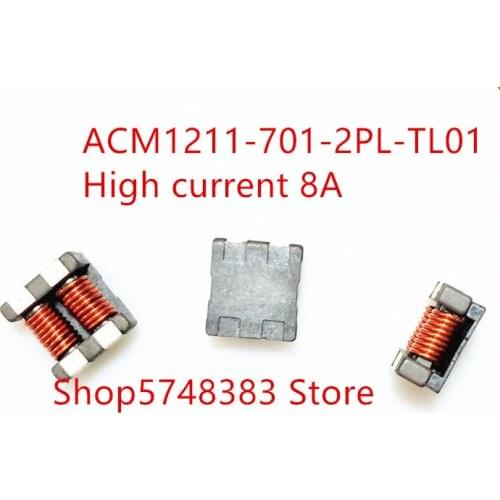 10PCS/LOT SMD common mode inductor acm1211-701-2pl-tl01 acm1211 common mode filter high current 8A
