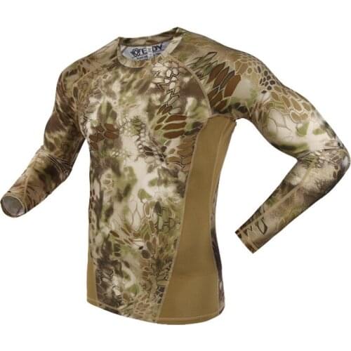 Outdoor Tactic Camouflage Python Quick-drying Underwear Tactical Trainning Elastic Breathable Climbing Hunting Long Sleeve Shirt