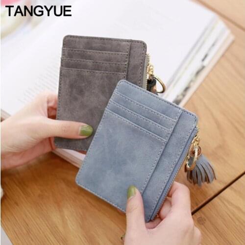 TANGYUE Womens Credit Card Holder Leather Purse for Cards Case Wallet for Credit ID Bank Card Holder Women Cardholder and Coins