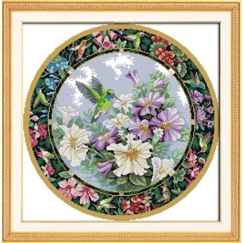 Oneroom Wreath. The Sweet Nectar Chinese Counted Cross Stitch Pattern 11CT Printed On Canvas Embroidery Cross Set Home Decor