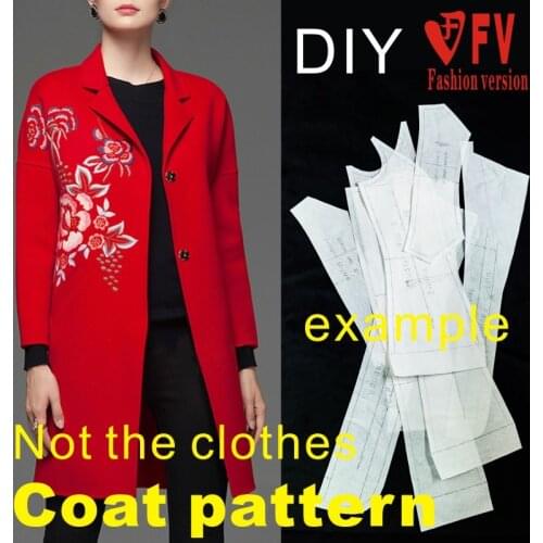 Ladies' small lapel double-sided woolen cloth big dress design pattern cutting drawing BFY-186