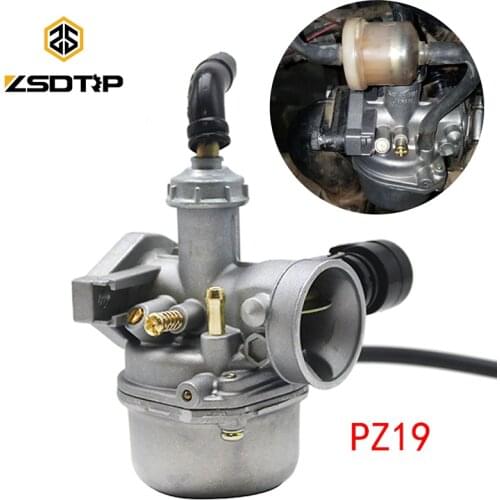 ZSDTRP PZ19 Cable Choke Carburetor 50cc 70cc 90cc 110cc 125cc ATV Quad Dirt Bike 19mm Carb Buyang Coolsport Lifan Tank SUNL Baja