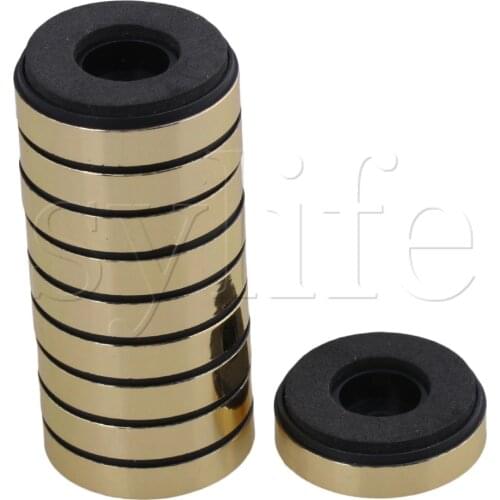 10pcs Gold Round Isolation CD Player Audio Speaker Anti Vibration Feet Pad Stand