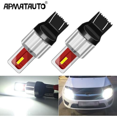 2pcs T20 W21/5W 7443 7440 LED Canbus Light 2400lm For Lada Kalina Granta Vesta DRL LED Bulbs 12V 6000K White Super Bright