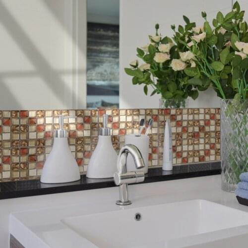 20pcs/set Tiles Wall Stickers Kitchen Self-adhesive Retro Floors Bathroom Decals for Household Bedroom Decoration Wall Sticker