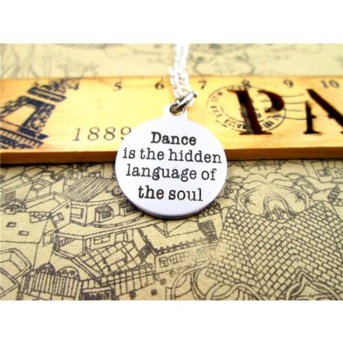 3pcs/lot Fashion stainless steel necklace "dance is the hidden language of the soul"necklace Jewelry more style for choosing