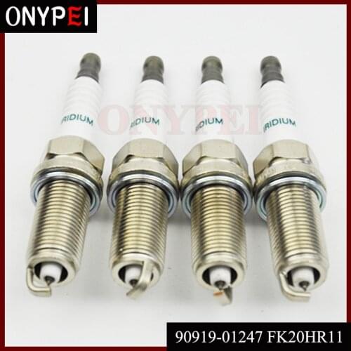 4pcs/lot 90919-01247 FK20HR11 dual Iridium Spark Plugs For Toyota RAV4 Camry Highlander Lexus 9091901247 90919 01247