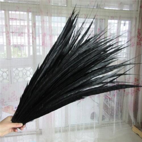 Promotion 20pcs/lot Beautiful Black Pheasant Feathers 27-40inches /67-100CM Carnival Dancers for DIY Plumas De Faisan