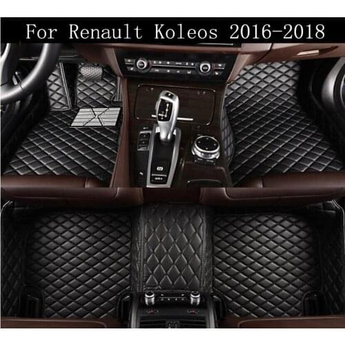 Car 3D Luxury Leather Car Floor Mats Fits For 16-18 Renault Koleos 2016 2017 2018 EMS Free shipping