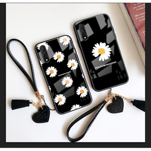 Tempered glass Case For Samsung A10 A20 A30 A40 A50 Daisy Hard Cover For Samsung A10S A20S A50S A30S A40S