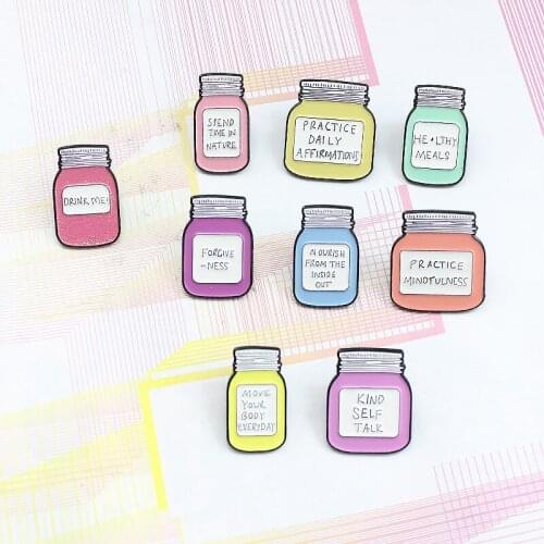 Cartoon Colored Cute Wish Bottle Letter Notes Enamel Brooch Alloy Badge Cowboy Clothes Bag Pin Sweet Jewelry Gift For Friends