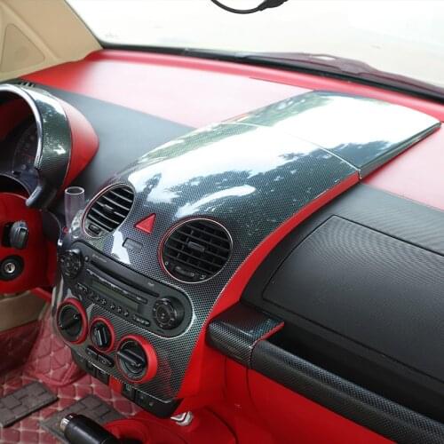 For Volkswagen Beetle 2003-2012 Carbon Fiber Printed Car Center Console Cover Sticker Meter Gear Panel Moulding Trim