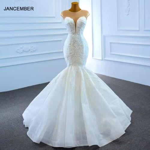 J67213 White Meimaid Wedding Dress 2020 Appliques Pearls V-Neckt Cap Sleeve With Sleeveless Lace Up Back