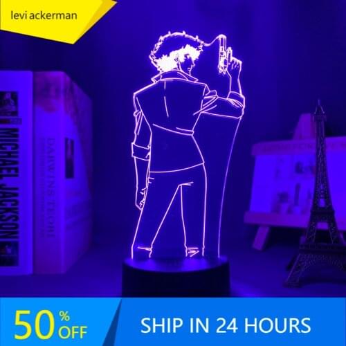 Cowboy Bebop Spike Spiegel Led Night Light for Bedroom Decor Nightlight Birthday Gift Anime 3d Lamp Spike Cowboy Bebop
