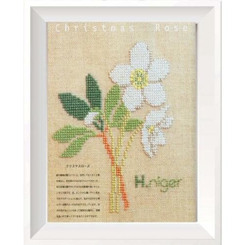 Cross Stitch Kit 11CT Printed Cloth Chinese Embroidery Material Bag Strawberry Flowers Flax Color Cloth Decorative Paint