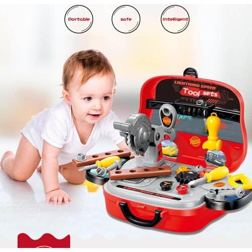 DIY Play house toy set multi-function children simulation portable desk toolbox repair worker boy gift repairman gift