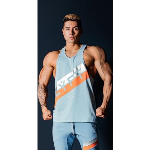 2021 Japan&UK Mens Running Vest Gym Sleeveless Cotton Shirt Slim Fit Tank Men Sport Vest Tops Workout Training Man Singlet