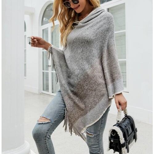 2022 Spring Autumn New National Style Cape Shawl Knitted Jumper Tassel Scarf Coat Female Long Shawl Pullover Wrap Shawl Cloak