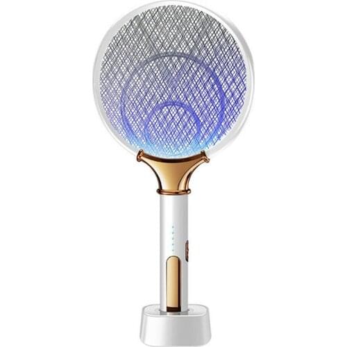 2 IN 1 Rechargeable High-Voltage Electric Fly Swatter Mosquito Racket Bug Killer