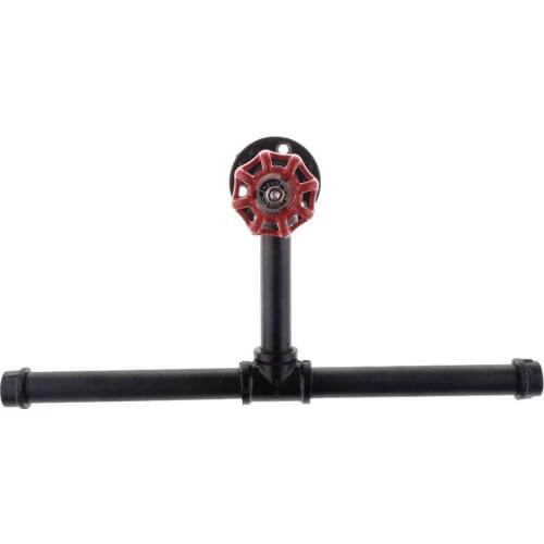 Industrial Retro Iron Pipe Wall Mounted Toilet Roll Paper Holder Towel Rack for Restaurant Bar Restroom Bathroom