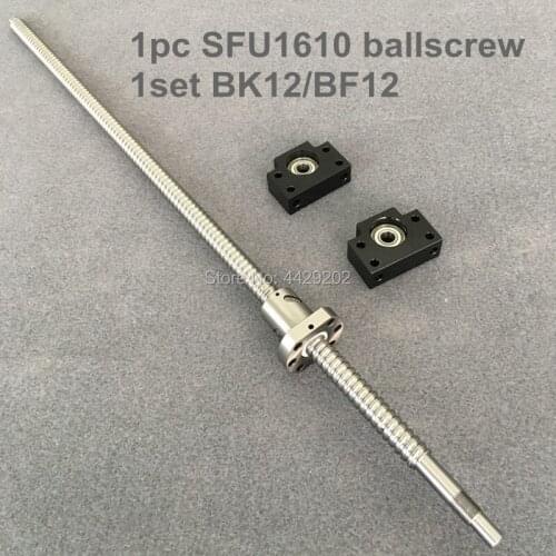 SFU / RM 1610 Ballscrew - L 1200 1500 mm + 1610 Ballnut + BK/BF12 End support for CNC parts