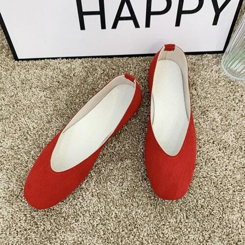 Plus Size 35-43 Women Loafers Candy Color Shallow Shoes Woman Flats Casual Shoes Comfortable Grandmother Shoes zapatos mujerL