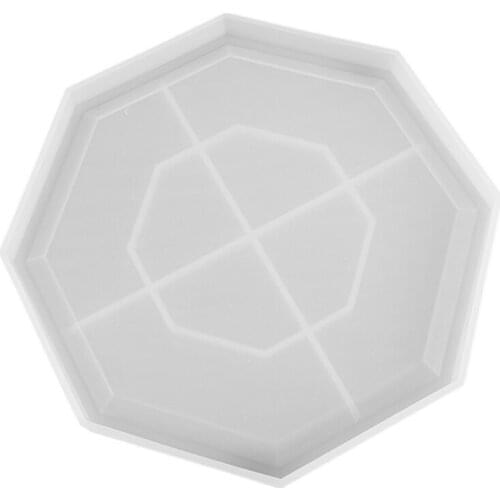 Octagon Polygon Geometric Coaster Plate Tray Tray Silicone Mold Base Silica Gel Mold DIY Glue Drop Mobile Phone Support SQ0465