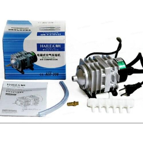 220V Electromagnetic Aquarium Air Compressor For Fish Tank Water Oxygen Air Pump Fish Pond Aerator With Splitter Valve 25/30W