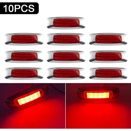 10pcs 12V/24V 8LEDs Side Marker Indicator Light Turn Signal Lamp For Pickup Truck Trailer Tail Lights Warning Safety Brake Light