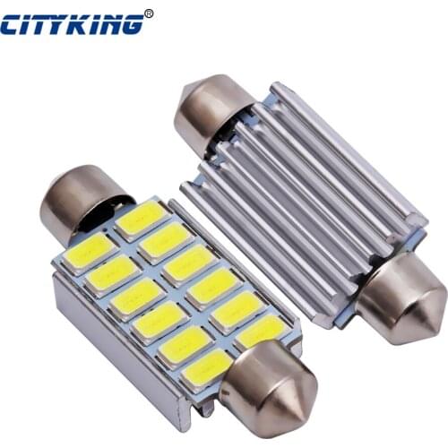 20PCS/Lot festoon 42mm 12LED light Canbus Error Light Bulbs C5W LED 5630 5730 smd Festoon Interior Dome Light Lamp Bulb For Car