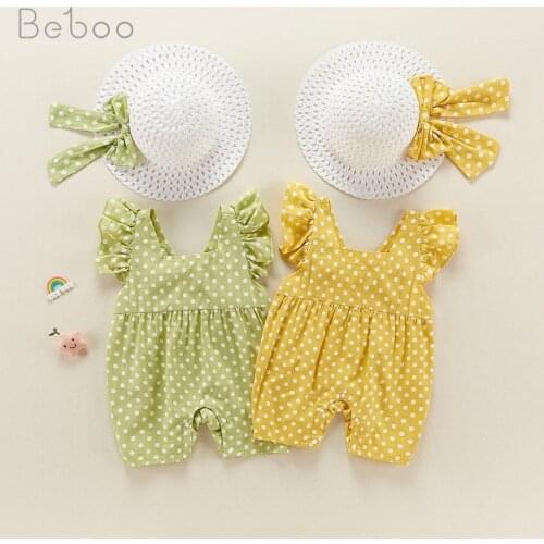 2021 Summer New Baby Rompers Girls Cute Printing Climbing Clothing Thin Pure Cotton Princess Jumpsuit Infants Full Moon Clothes